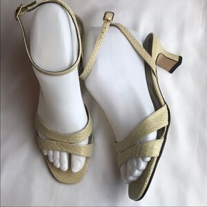 ROS HOMMERSON bone color snake skin sandal…